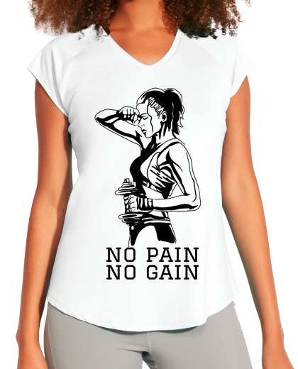 Image of no pain no gain woman in gym - gym