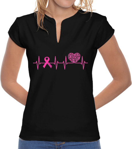 Image of pink october breast cancer heartbeat
