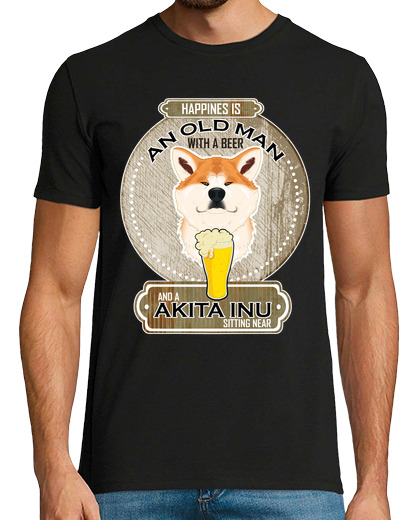 Image of akita inu dad beer lover