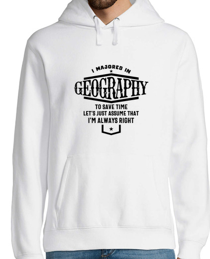 Sweat-shirt À Capuche Pour Homme je me suis spécialisé en géographie