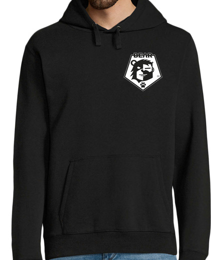 Image of black bear logo hoodie