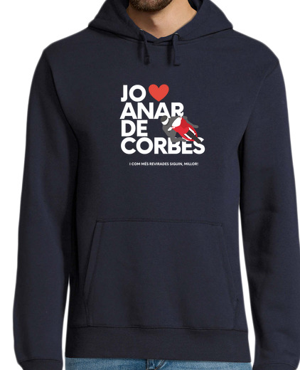 Sweat-shirt À Capuche Pour Homme dessuadora home j'estime anar de corbes blau marí