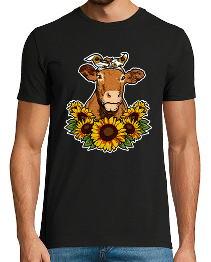 Image of Cute Cow Gift Sunflower Decor