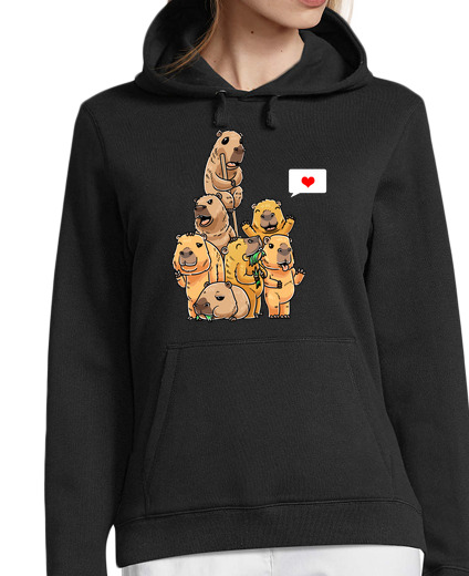 Sweat-shirt À Capuche Pour Femme drôle capybaras capibara rongeur animal