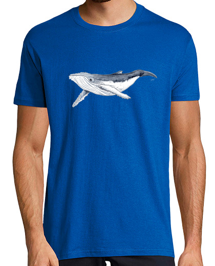 Image of baby humpback whale - man, manga short, royal blue, extra quality