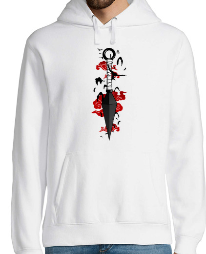 Sweat-shirt À Capuche Pour Homme Kunai aux nuages rouges