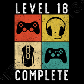 18th Birthday Level Complete Gaming T Shirt Tostadora