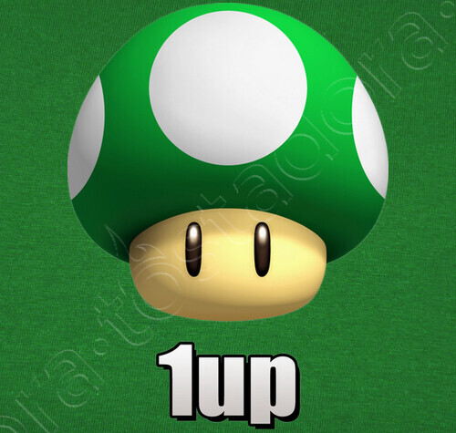 1up Mushroom - Super Mario Bros T-shirt 