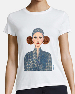 26 Mujer, manga corta, blanca, algodón orgánico
