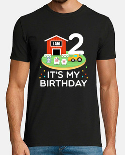 2ème chemise d&#39;anniversaire cadeau de fermier de tracteur de 2 ans