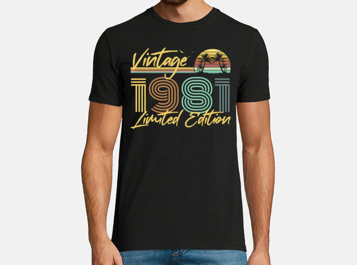 1981 Vintage Vintage Anniversaire Rétro Cadeau' T-shirt Homme