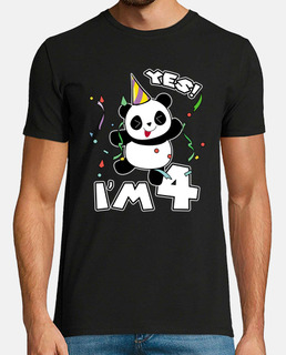 4th Birthday Panda Party Yes Im 4 Years Old Gift