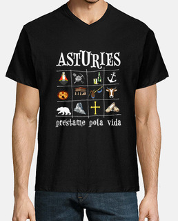2017 asturies sfondo scuro - t-shirt collare a V classici