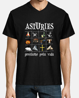Asturies 2017 fondo oscuro - Camiseta cuello de pico clásico