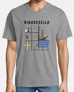 Ribadesella - Camiseta cuello de pico clásico