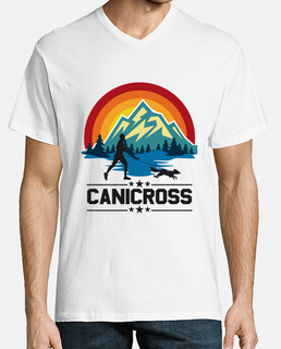 canicross man running with his dog perr
