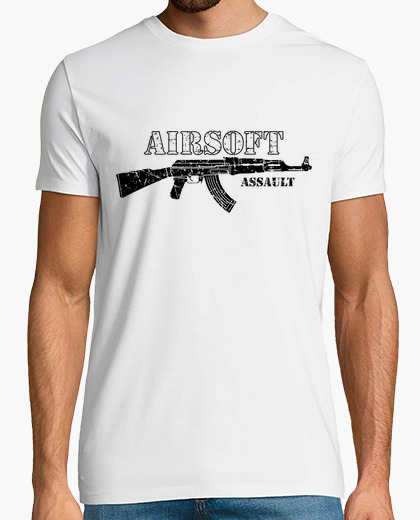 Airsoft ak assault design black t-shirt