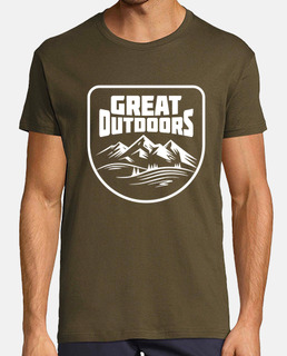 Al aire libre gran aventura comienza - camiseta para acampar o  senderista