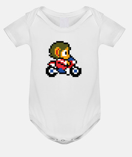 alex kidd pixel on motorcycle