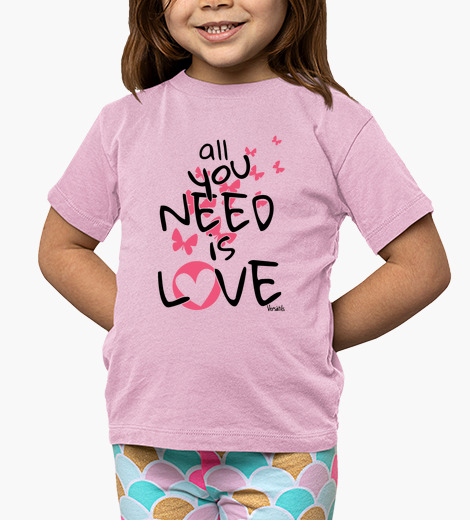 Ropa Infantil All You Need Is Love Camiseta Ninos Manga Corta