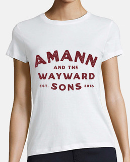 amann label logo marron femme, style baseball, blanc et bleu marine