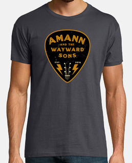 amann logo barb homme noir et or, manches courtes, gris souris, qualité extra