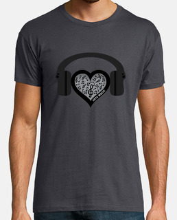 amantes de la música del ritmo cardíaco venció camiseta para hombre