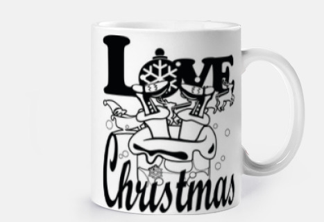 amour love noël traîneau cheminée sur f