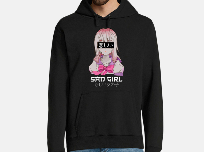 Sad girl cheap anime hoodie