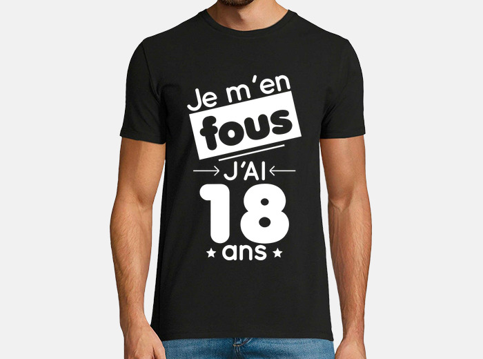 Tee-shirt 18 ans Anniversaire Femme Blanc S, M et L