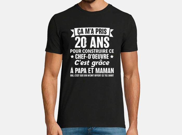 Tee-shirt humoristique 20 ans - Achat / Vente