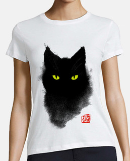 aquarelle de chat noir - art d39encre d
