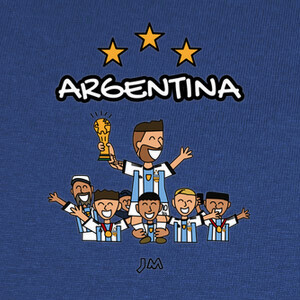 T-shirt argentina campionessa del mondo 3 stell