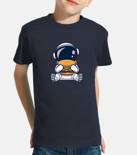 astronauta con un hamburger