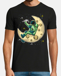 Astronauta en la Luna con Avión Origami