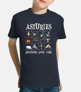 Asturies 2017 fondo oscuro - Camiseta para niño de manga corta