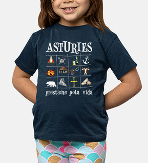 Asturies 2017 fondo oscuro - Camiseta para niño de manga corta