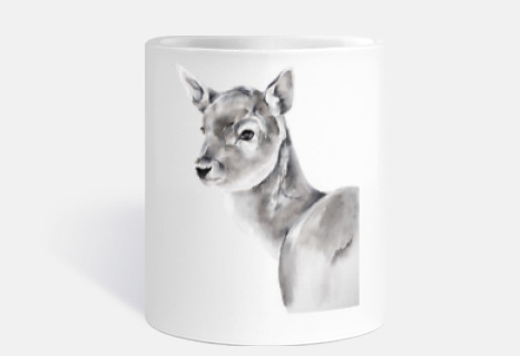 Baby Reindeer Watercolor Animal