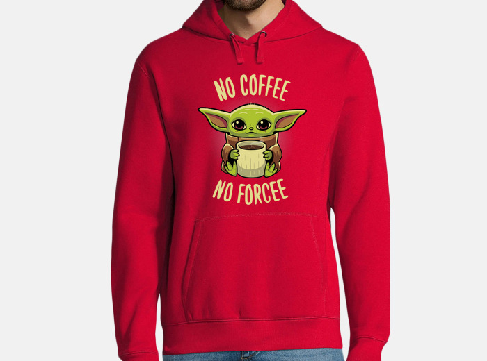 Next Level Apparel Coffee Drinking Baby Yoda Heather Grey