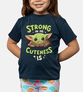 baby yoda mandalorian strength kids t-shirt
