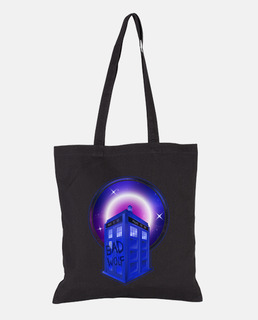 Bad Wolf Tardis Bolsa de tela, color negro Doctor Who Tote bag