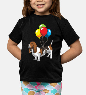 basset hound dog con palloncini