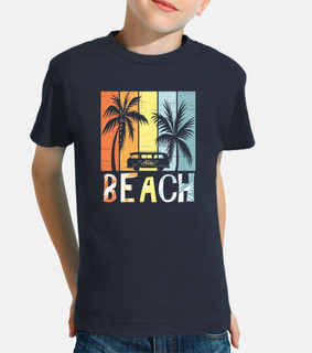 Beach Vintage Surf Van Palm Trees Hawai