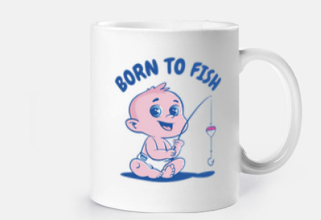 bébé est né pour être pêcheur à la ligne, tasse pour l enfant 