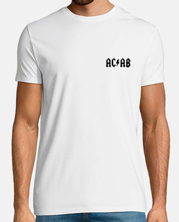 bianca t-shirt h - acab nere lettere peke