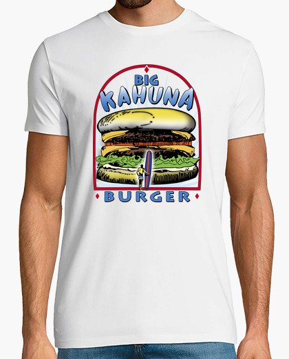 Deadpool Maglietta da Uomo Pulp Fiction Big Kahuna Burger Logo Cotone Bianco Deadpool Maglietta da Uomo Pulp Fiction Big Kahuna Burger Logo Cotone Bianco