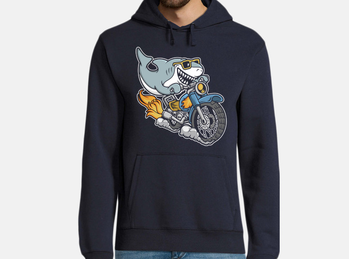 Biker shark hoodie tostadora