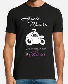 biker grandmother on white