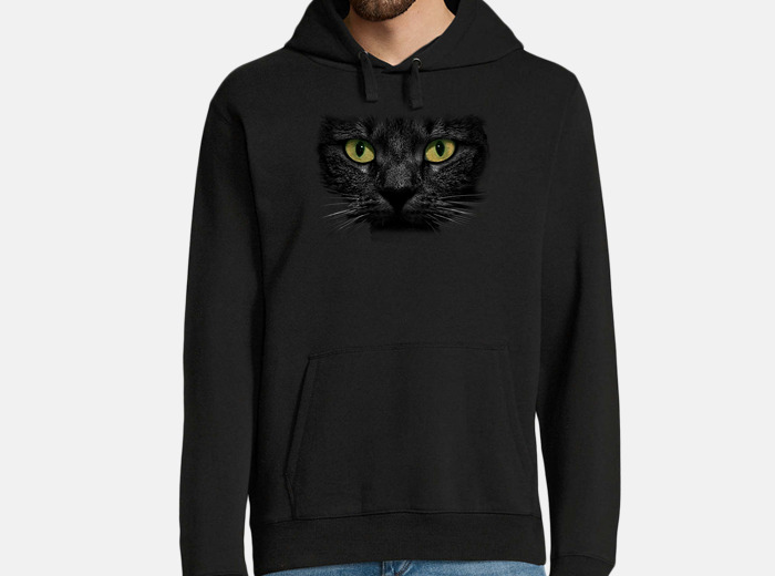 Black cat face cat lover hoodie tostadora