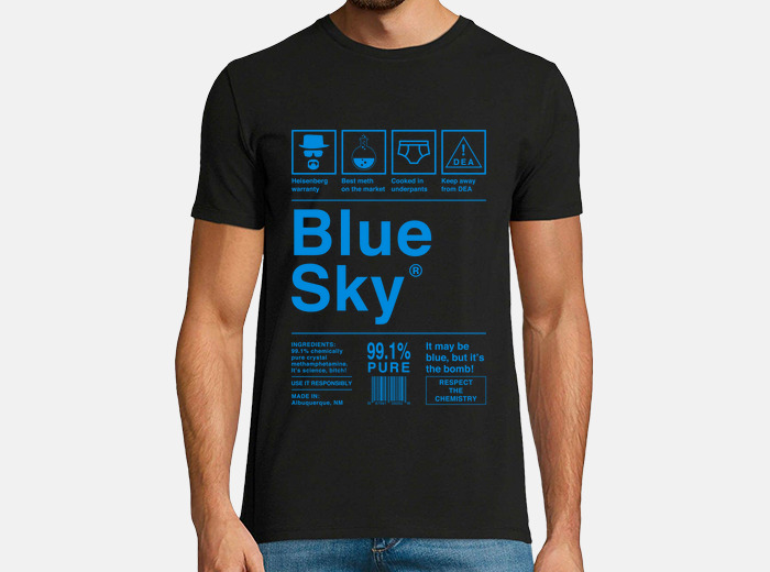 Blue Sky Breaking Bad Blue Letters T Shirt Tostadora Co Uk